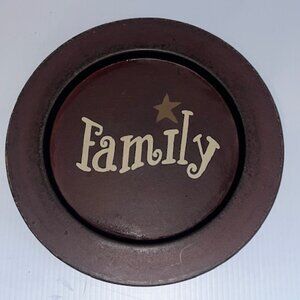 Primitive "FAMILY" Display Plate by Barbara Lloyd 9 1/2" dia